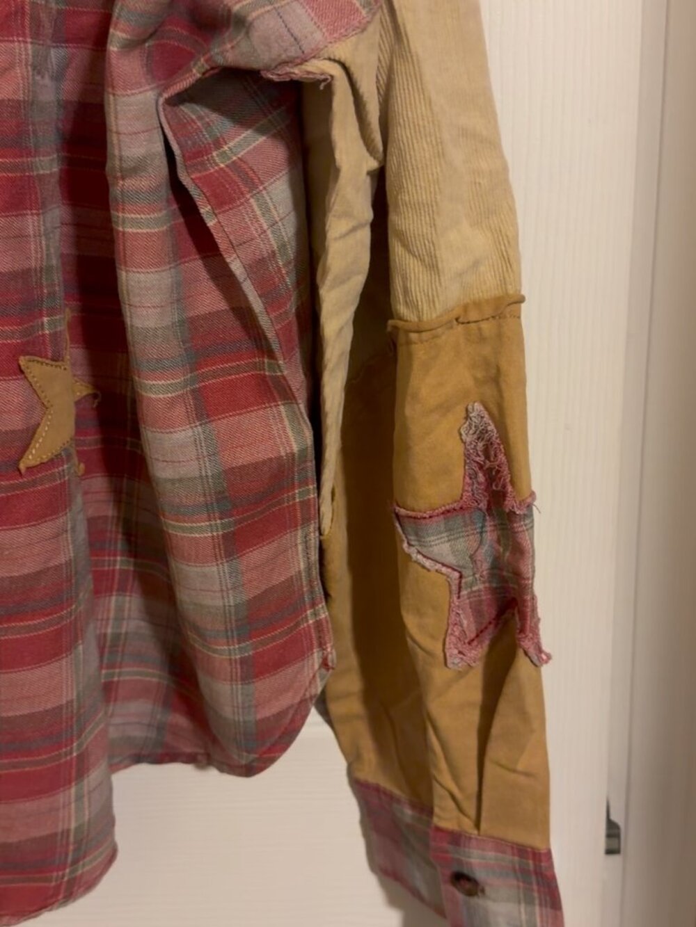 Sage & Fig Plaid Patchwork Star Button Down Shacket XL NWT - Picture 4 of 5